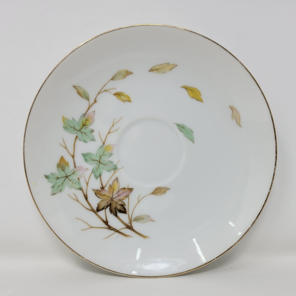 Halsey Fine China Swirling Leaves Tea Saucer Japan MCM 9 Available